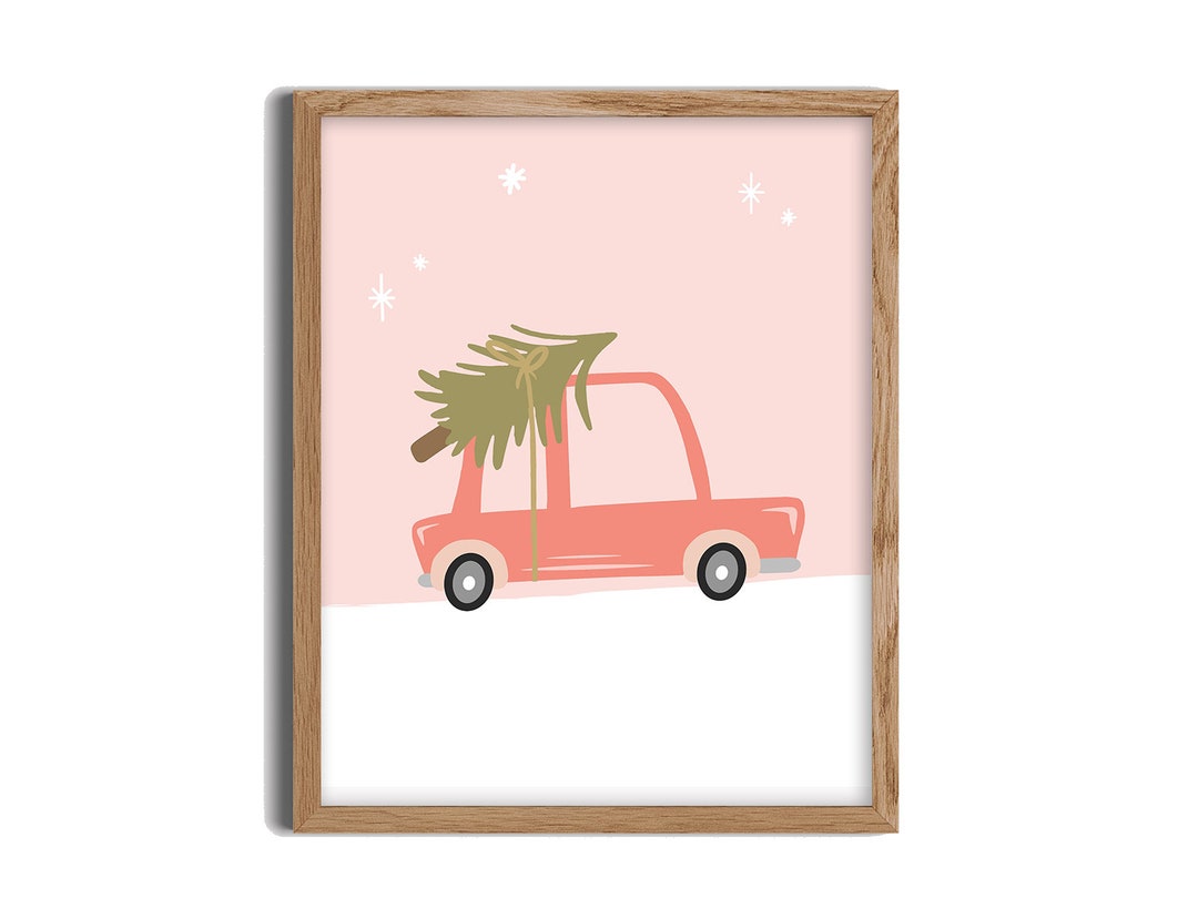 Printable Pink Christmas Wall Art Christmas Sign, Printable Art, Kids Room, Christmas Wall Art ...
