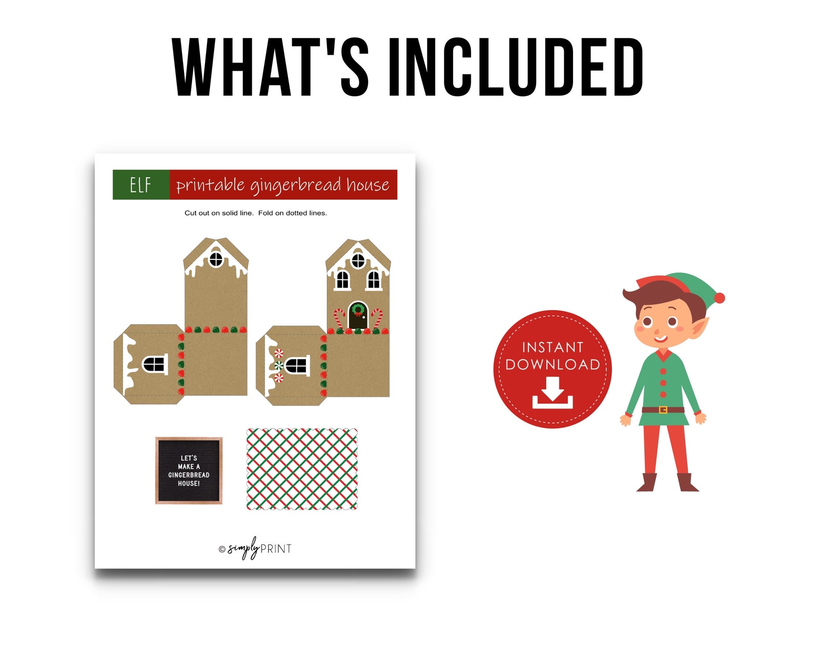Elf Printable Gingerbread House Printable Elf Props | Etsy