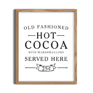 Printable Hot Chocolate Bar Sign - Christmas Sign, Printable Art, Hot Cocoa Bar Printable, Christmas Wall Art, Christmas Printable