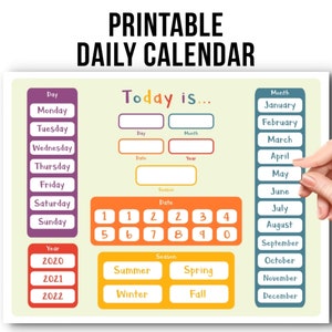 Printable Daily Calendar for Kids, Printables for Kids, Printable Busy ...