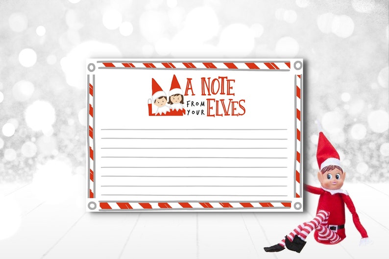 Elf Note Backround Elf Note Card Printable, Elf Note, Elf Blank Note Card, Printable Elf ...