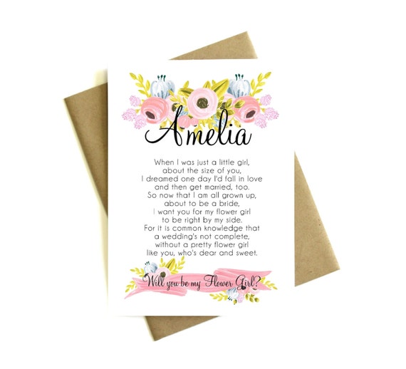 Personalized Will You Be My Flower Girl Poem Custom Flower Etsy