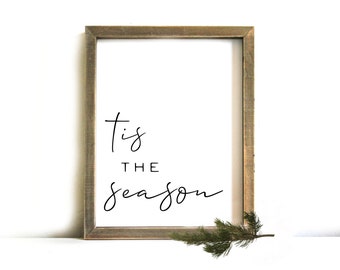 Christmas Printable Wall Art - Christmas Sign, Printable Art, Christmas, Tis the Season, Christmas Decor, Christmas Printable, Christmas
