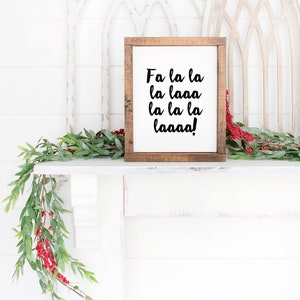 Christmas Printable Wall Art Christmas Sign, Printable Art, Christmas, Fa la la la la, Christmas Decor, Christmas Printable Art, Printable image 2