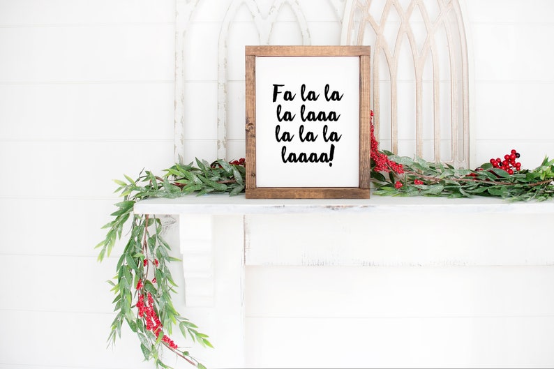 Christmas Printable Wall Art Christmas Sign, Printable Art, Christmas, Fa la la la la, Christmas Decor, Christmas Printable Art, Printable image 2