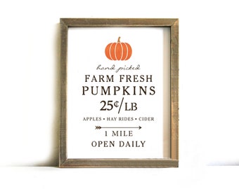 Fall Printable Sign - Fall Wall Art, Printable Art, Autumn, Fall, Farmhouse, Fall Decor, Fall Printable Art, Farm Fresh Pumpkins, Printable
