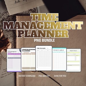 Time Blocking Planner, Daily Schedule, Time Tracker, Productivity Bundle, Work Log, ADHD Organizer, PDF, PNG