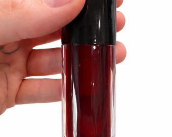 Vampire Lip Oil – Sheer Black Cherry Tint, Alkanet Root Botanical Gloss