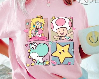 Vintage Super Mario Shirt, Der Super Mario Bros Film, Super Mario Yoshi Prinzessin Peach Shirts