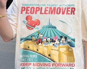 Retro Disney Space Mountain Comfort Farben Shirt, Tomorrowland Übergang Autorität Menschen Mover T-Shirt