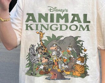 Retro Animal Kingdom Komfortfarben Hemden, Walt Disney World Safari T-Shirt, Dschungelsafari, Disney Reise 2026 Hemd