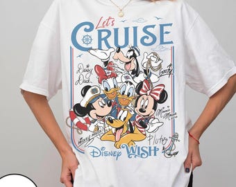 Disney Micky Freunde Cruise Line Shirt, Familien Kreuzfahrt Urlaub 2026 passende T-Shirts