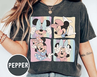 Komfort Farben Minnie Maus Shirt, Disney Magic Kingdom, Minnie Maus Reise, Familien Urlaub T-Shirt