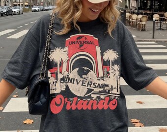 Retro Universal Globe Theme Park T-Shirt, Florida Reise Urlaub, Universal Studios Disneyland Shirt