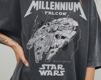 Retro Disney Star Wars T-Shirt, Disney Millenium Falke, Star Wars Millenium Falke T-Shirt