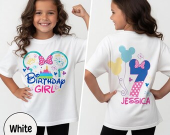 Personalized Disney Birthday Girl  Youth Shirt, Minnie Birthday Girl Custom Kid, Birthday Girl Party Gift For Her