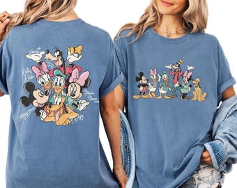 Micky und Freunde Signatures Shirt, Disney Figur, Disney Maus Kopf T-Shirt, Micky & Co Geschenk