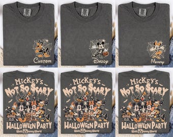 Vintage Mickey's Not So Scary Halloween Party 2026 All Characters Skeleton Shirt
