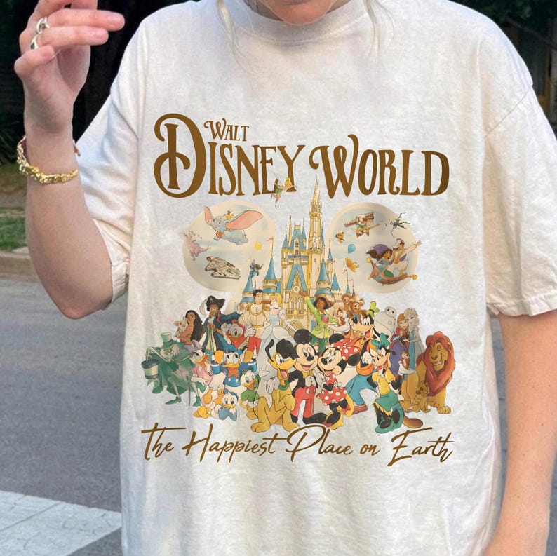Walt Disney World Storybook Barntröja, Walt Disney World Ungdomströja, 90-tals Disney Merch T-shirt bild 3
