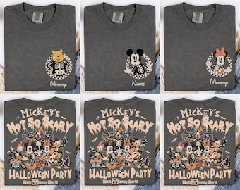 Benutzerdefinierte Disney Micky's nicht so beängstigend Halloween-Party-T-Shirt, personalisiertes Skelett Disney-Halloween-Shirt