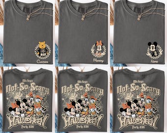 Custom Mickey's Not So Scary Halloween Party 2026 Tee, Custom All Characters Disney Skeleton Shirt