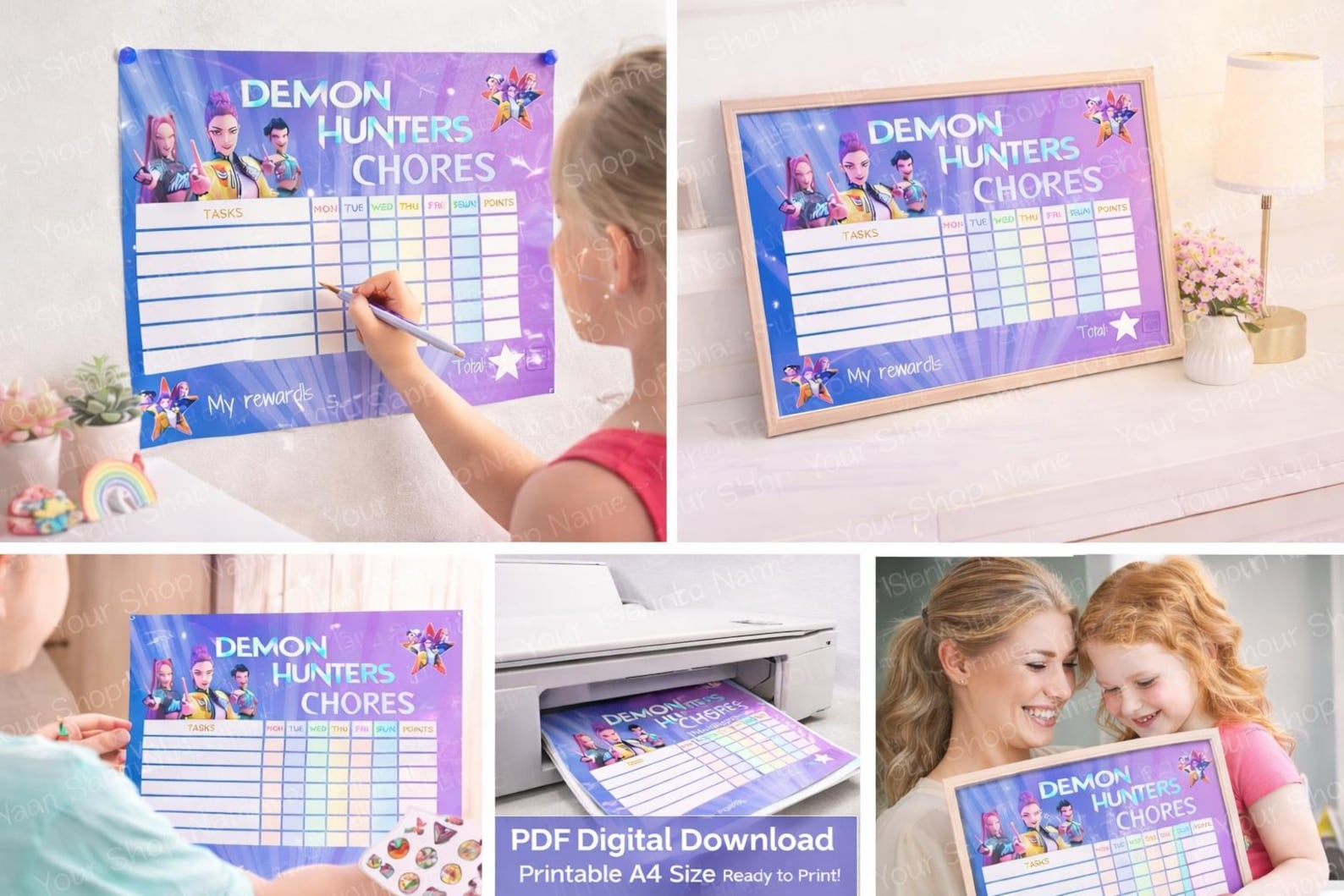 K pop Demon Hunter Chore Chart Kids Teens Reward System instant k-pop-demon-hunter-chore-chart-kids-teens-reward-system-instant