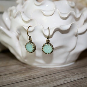 Swarovski Chrysolite earrings, Crystal earrings, Swarovski earrings, Mint Green earrings, bridesmaid earrings, wedding