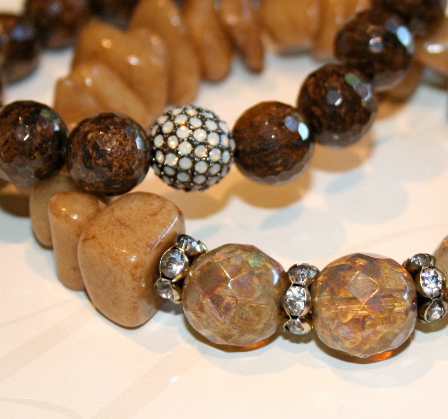 Bronzite Bracelet Brown Bead Bracelet Chocolate Brown Etsy