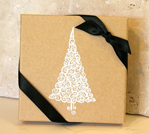 Holiday gift box Embossed Gift Boxes Paper gift box Jewelry Etsy