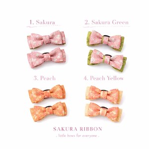 Handmade Ribbon Hair Accessory Set of 2 | Replaceable Elastic | For Kids & Adults | Japanese Fabric | Sakura