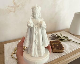 Infant Jesus of Prague Statue | White Resin Figurine | 2", 4", 6" Sizes | Catholic