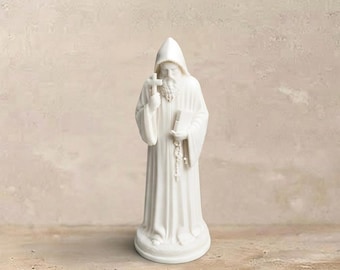 Saint Charbel Statue | White Resin Figurine | 2", 4", 6" Sizes | Catholic