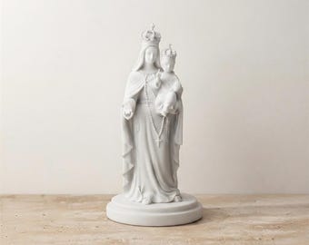 Our Lady of Vailankanni Statue | White Resin Figurine | 2", 4", 6" Sizes | Catholic