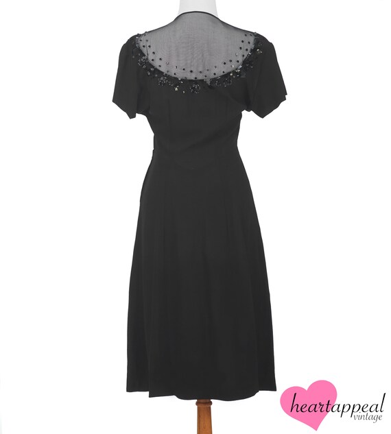 Vintage 1940s Dress // Sequin Sheer Illusion Tier… - image 5