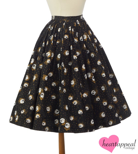 Vintage 1950s Nelly de Grab Skirt // Dramatic Bla… - image 4