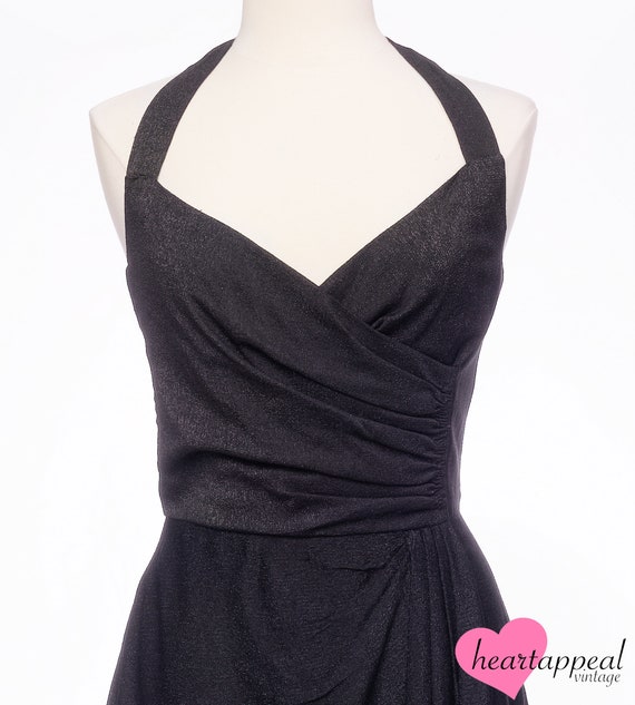 Vintage 1950s Dress // Sparkling Black Metallic L… - image 3