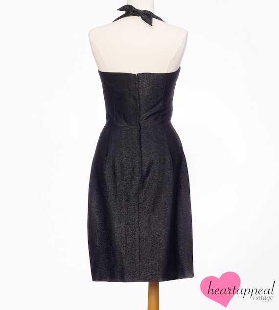 Vintage 1950s Dress // Sparkling Black Metallic L… - image 5