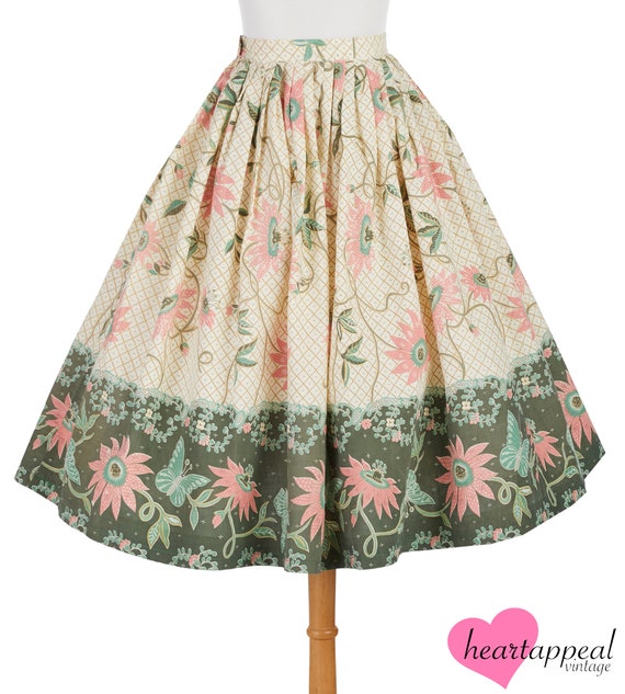 Vintage 1950s Alex Colman Skirt // Butterfly Flor… - image 5