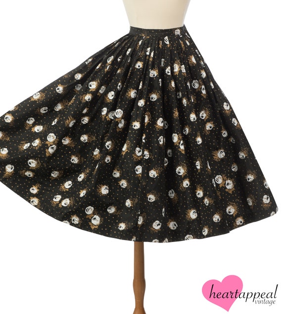 Vintage 1950s Nelly de Grab Skirt // Dramatic Bla… - image 2