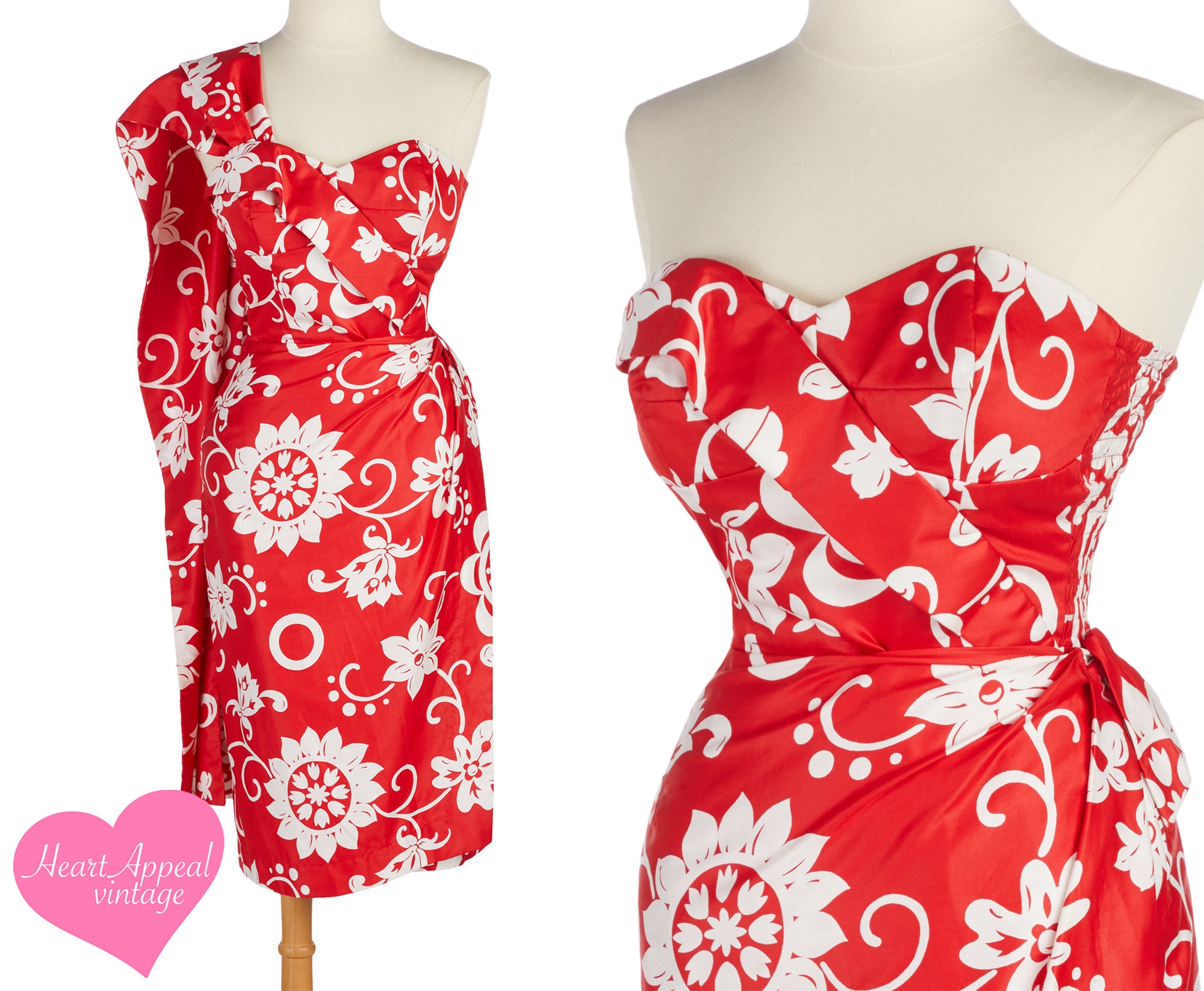 Next Heart Dress Womens XL Flirty Red W/ White Hearts Valentine's