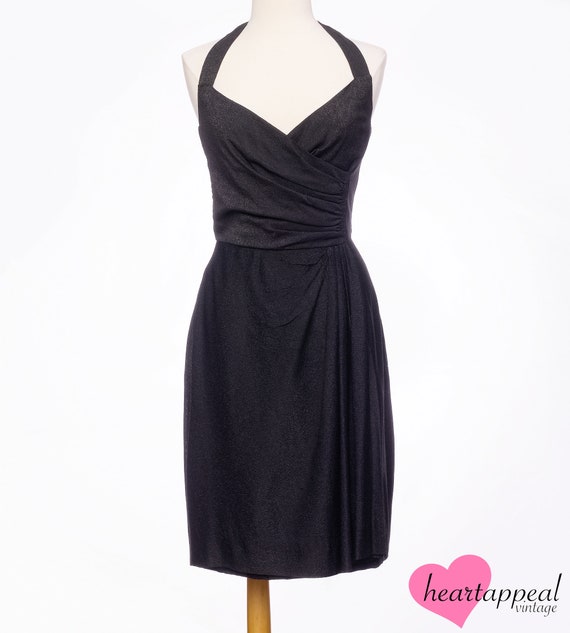 Vintage 1950s Dress // Sparkling Black Metallic L… - image 1