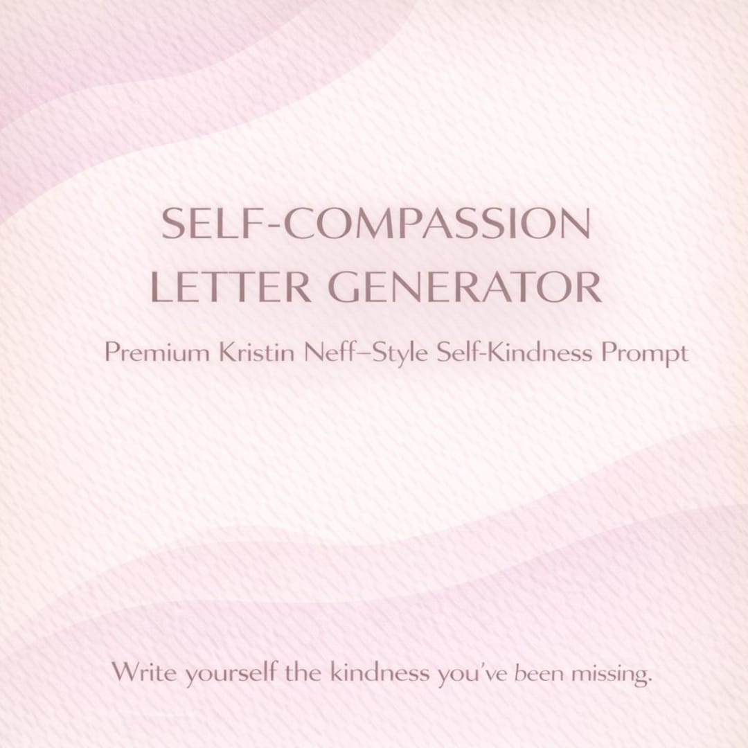 Self-compassion Letter Prompt | Gentle Self-kindness Exercise | Guided ...