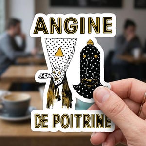 Angine De Poitrine Rock Band Stickers, Angine de poitrine decals for Guitar,Laptop, Water bottle, Gift for fan