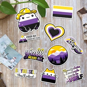 LGBTQ+ Sticker Set: Nonbinary Pride Designs - Waterproof Vinyl