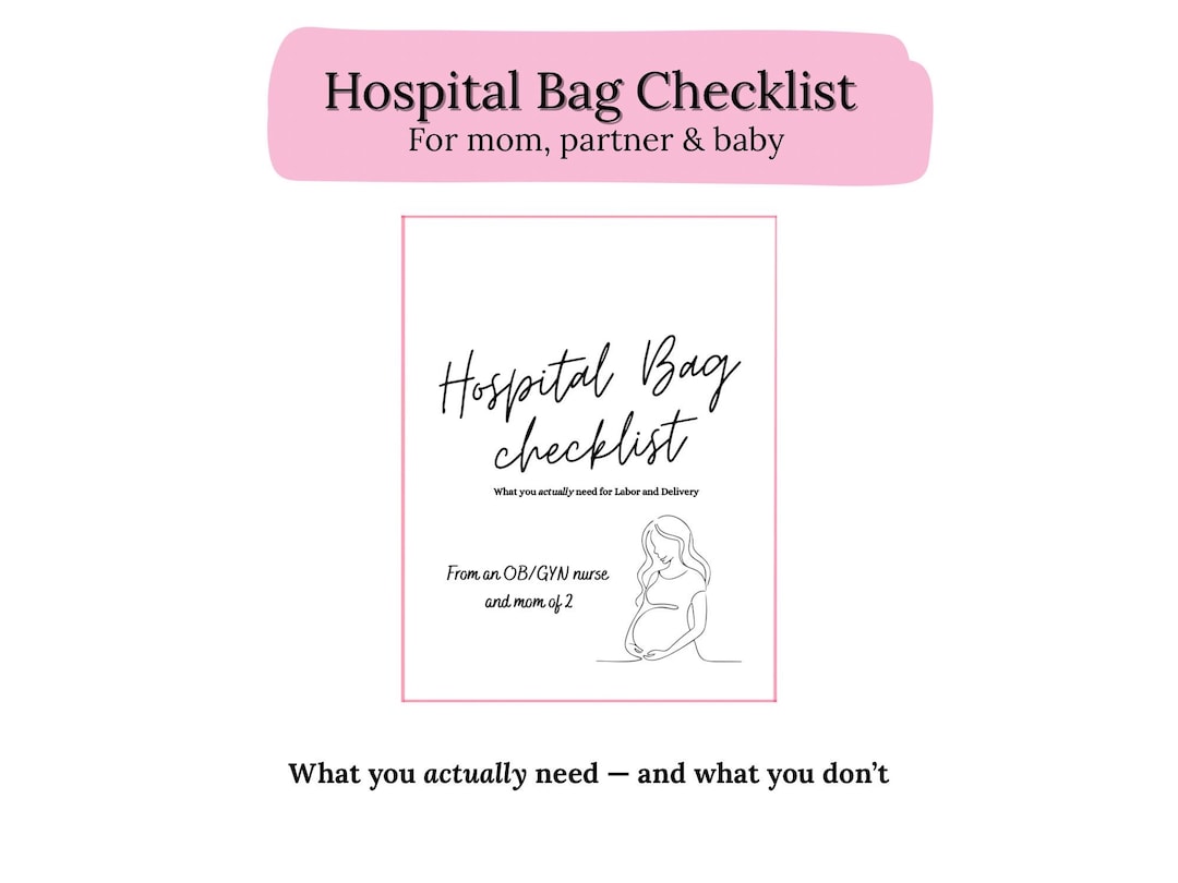 Hospital Bag Checklist Printable | Labor & Delivery Packing List for ...