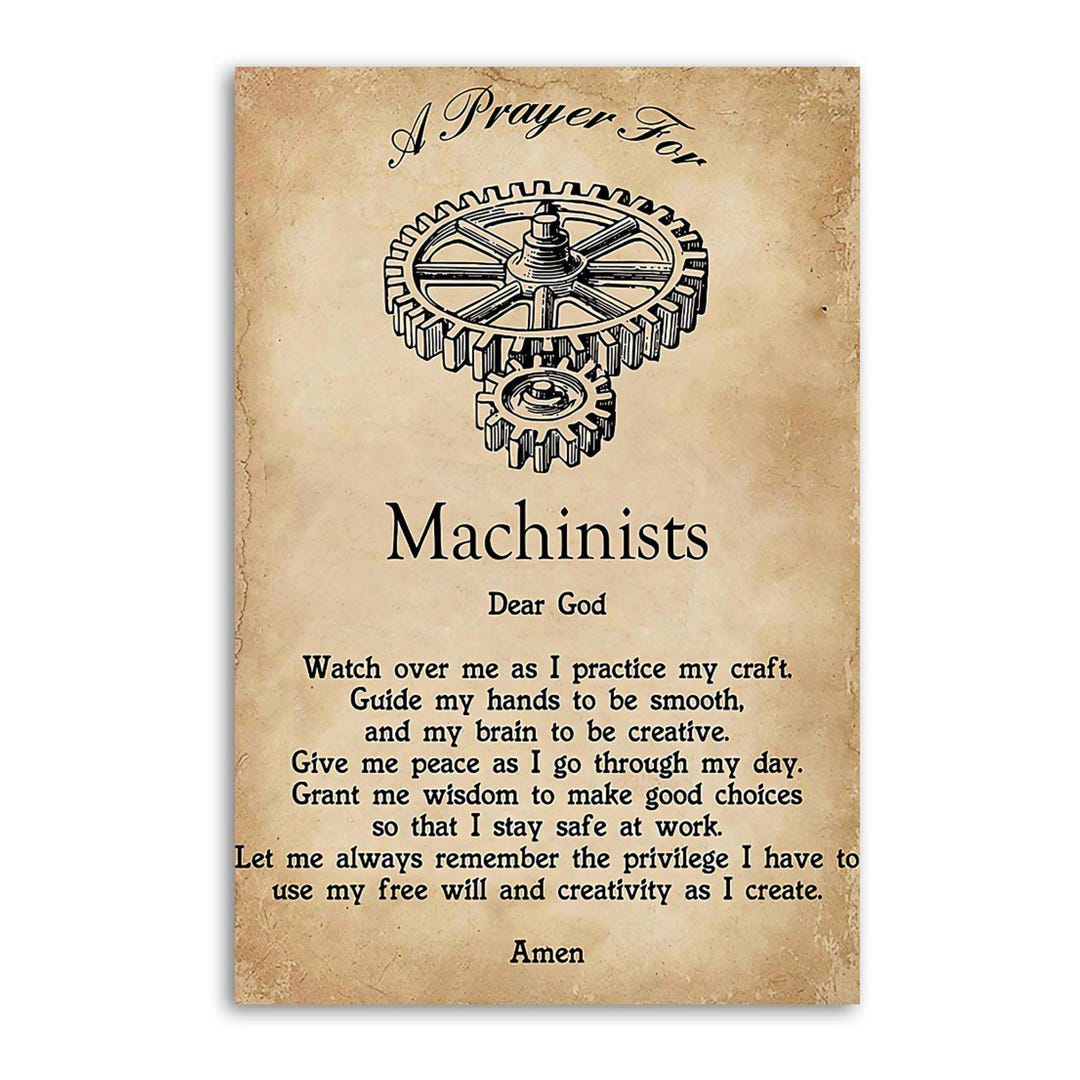 Pray For Build Machine Mechanic's Prayer Workshop Wall Decoration Poster - Etsy