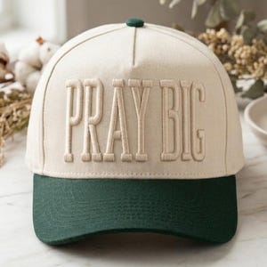 Pray Big Hat, Embroidered Religious Cap for Women and Men, Christian Gift for Her