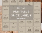 Spice Jar Labels Printable PDF set of 30 | Digital Download
