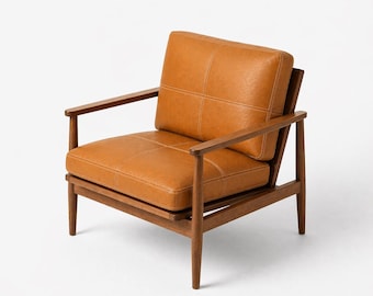 Set of 2 Light Brown Leather Cushions, Custom Seat Covers, Handmade Moroccan Decor Upgrade