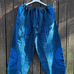 Pantalones harem bohemios hechos a mano – Pantalones deportivos de estilo hippie urbano únicos